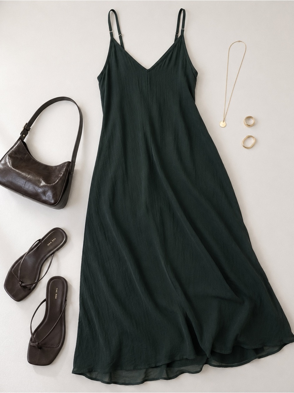 Lovestitch Maxi Dress Green Gauze Textured Adjustable Straps Small Boho Slip - Picture 15 of 15